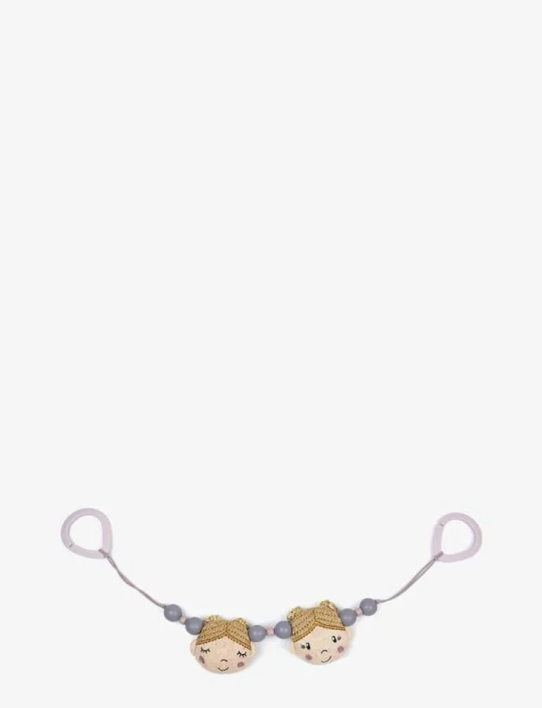 Stroller chain, knittet, Soft rose ballerina - Leksak för barnvagnen