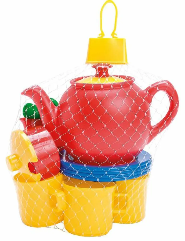 TEA SET IN NET L:19 CM 17 PCS - Leksakskök & Tillbehör