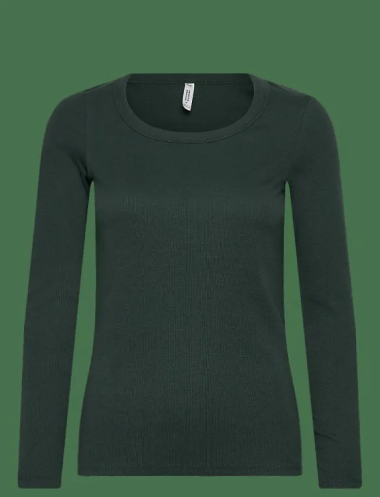 TOP LS CREW RIB COTTON - Överdelar