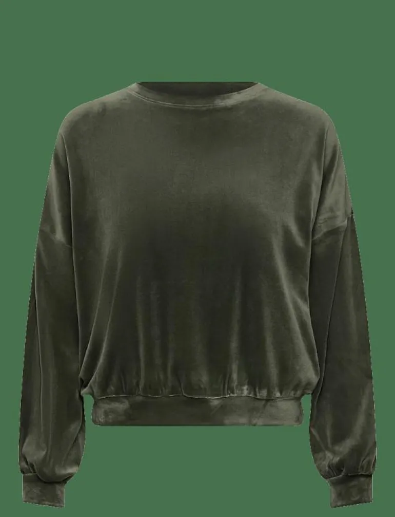 TOP LS VELOURS CREW - Överdelar