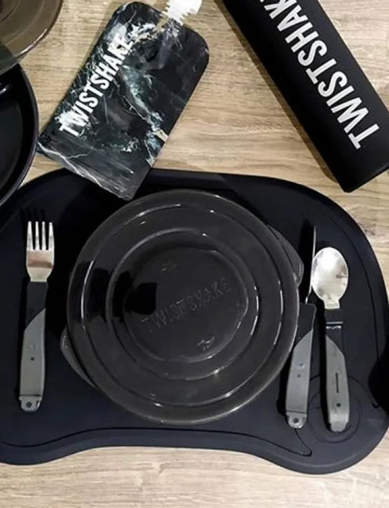Twistshake Learn Cutlery Stainless Steel 12+m Black - Serveringsset