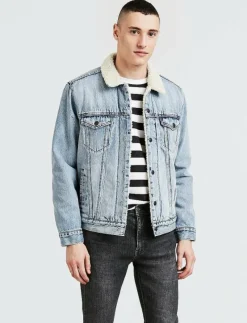 TYPE 3 SHERPA TRUCKER STONEBRI - Fodrade jeansjackor
