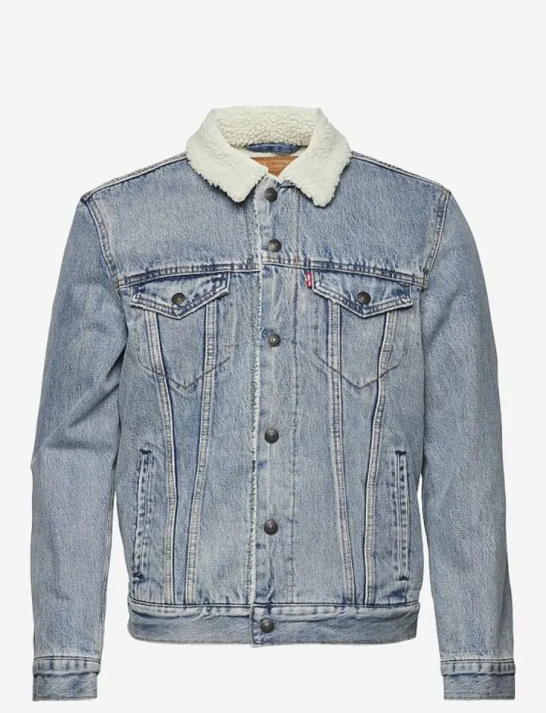 TYPE 3 SHERPA TRUCKER STONEBRI - Fodrade jeansjackor