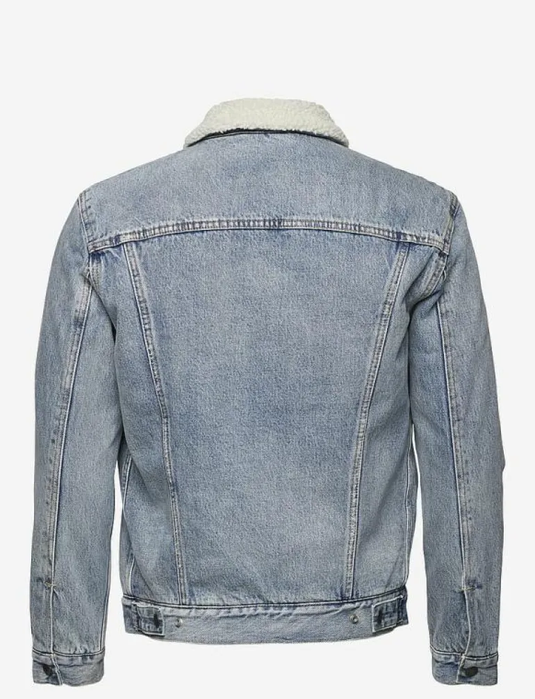 TYPE 3 SHERPA TRUCKER STONEBRI - Fodrade jeansjackor