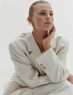 VISCOSE LINEN RELAXED SB BLAZER - Oversize kavajer