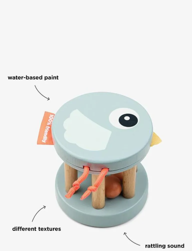 Wooden rattle Birdee Blue - Interaktiva leksaker