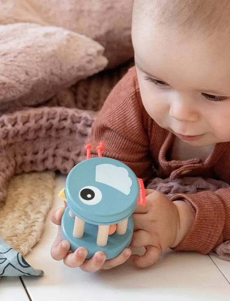Wooden rattle Birdee Blue - Interaktiva leksaker