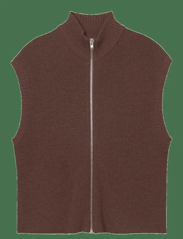 Wool Zip Vest Oslo - Stickat